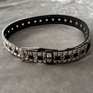 Latigo Black and Silver Studded Belt